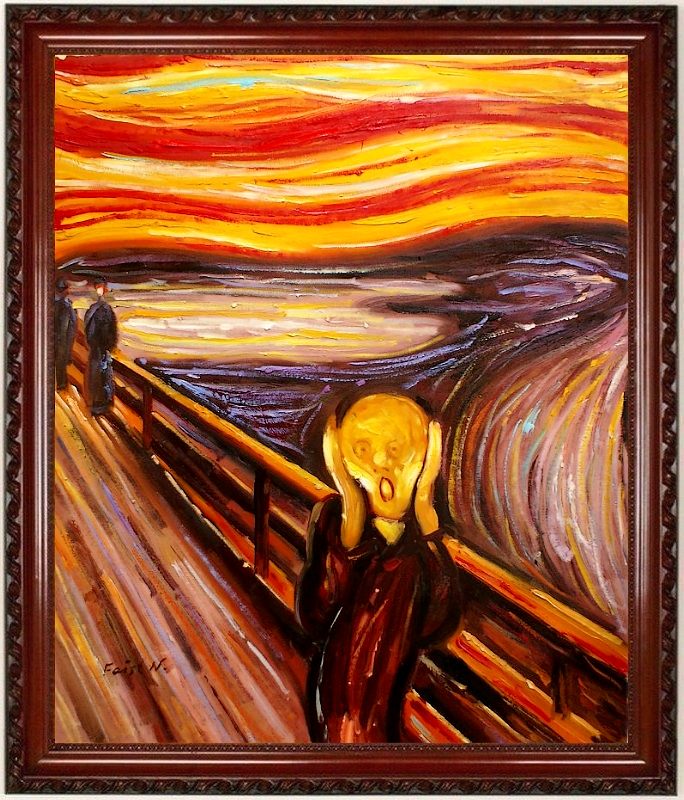 der Schrei, Munch Edvard, Ölbild, ÖLGEMÄLDE,HANDGEMALT F50x60cm eBay